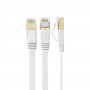 Flat CAT6A Shielded Ethernet Patch Cables Whtie